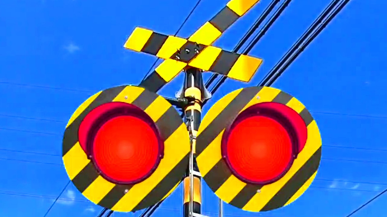 【電車】踏切 【ふみきり 鉄道】Trains Railways Railroad Crossings  イエローゼブラ踏切 京浜急行