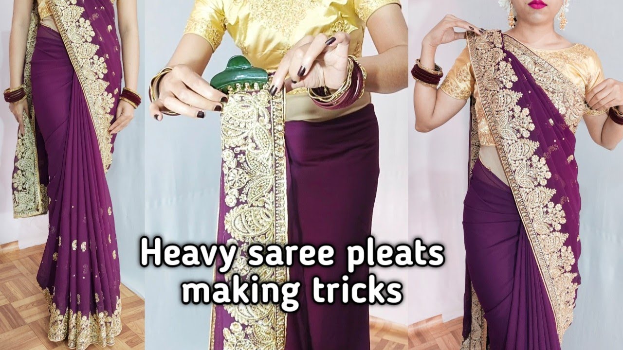 Stylish दिखाने के लिए heavy stone work वाली साड़ी को ऐसे पहने | heavy work saree draping tips