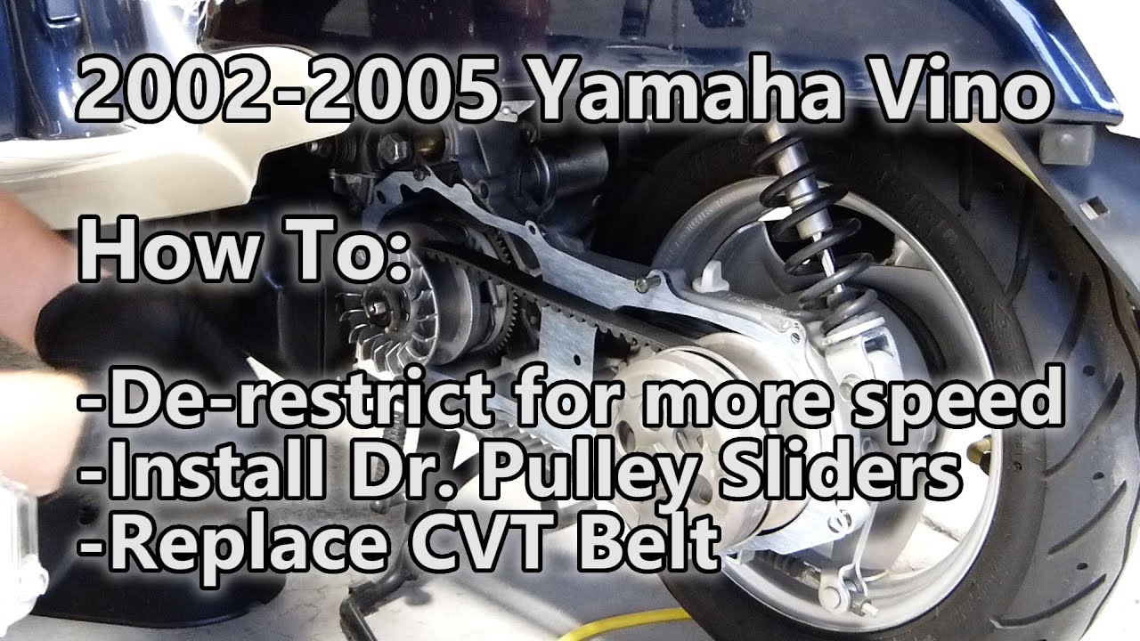 2002-2005 Yamaha Vino: How to de-restrict and install Dr. Pully Sliders