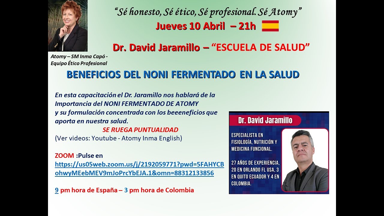 ATOMY SALUD - NONI fermentado 1 - Beneficios -  DR. JARAMILLO
