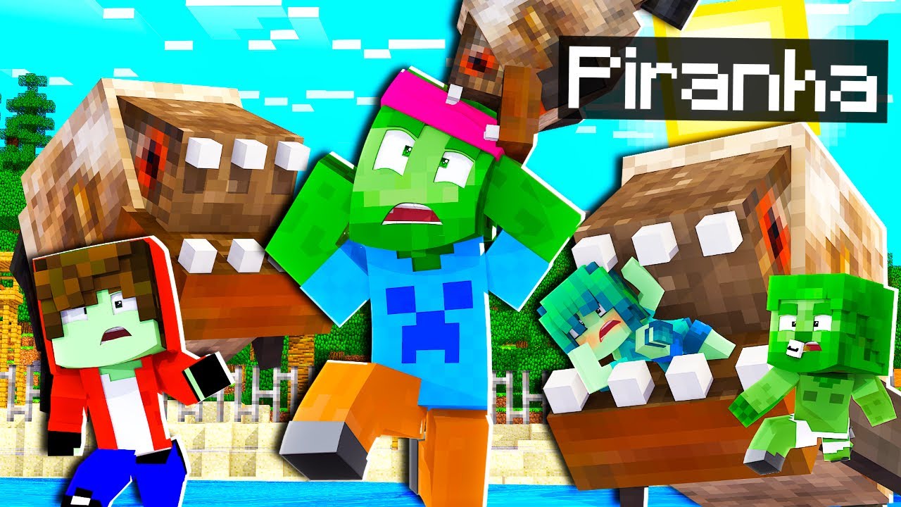 Une ARMÉE de PIRANHA envahi notre monde Minecraft ! 🐟 Je me fais manger la tête ! 😨 Famille Diabolo
