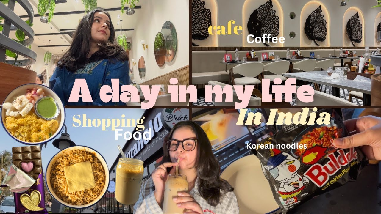✨Vlog: Day in my life in India 🌸| Shopping 🛍️ | ☕️& food  |Aesthetic vlog #daylivlog #grocery 