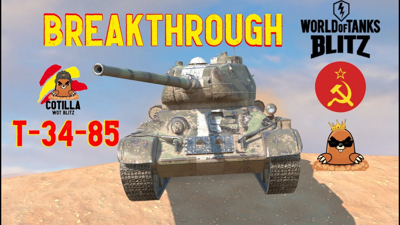 Tanque Gratis T-34-85 Breakthrough | Reseña Guía T-34-85 Breakthrough World of Tanks Blitz Español