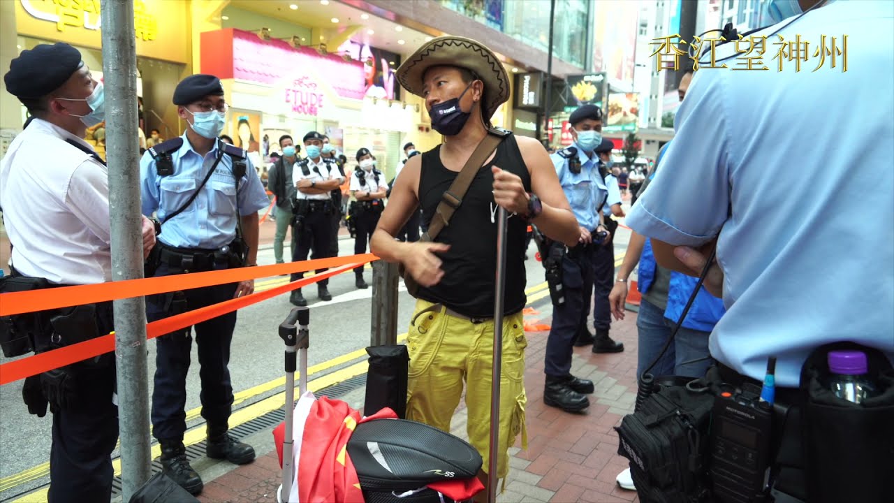 「銅鑼灣七一中共百年」龍心播國歌遭警察熄喇叭 市民尾隨叫「反送中」、「光時」口號（高清實錄）