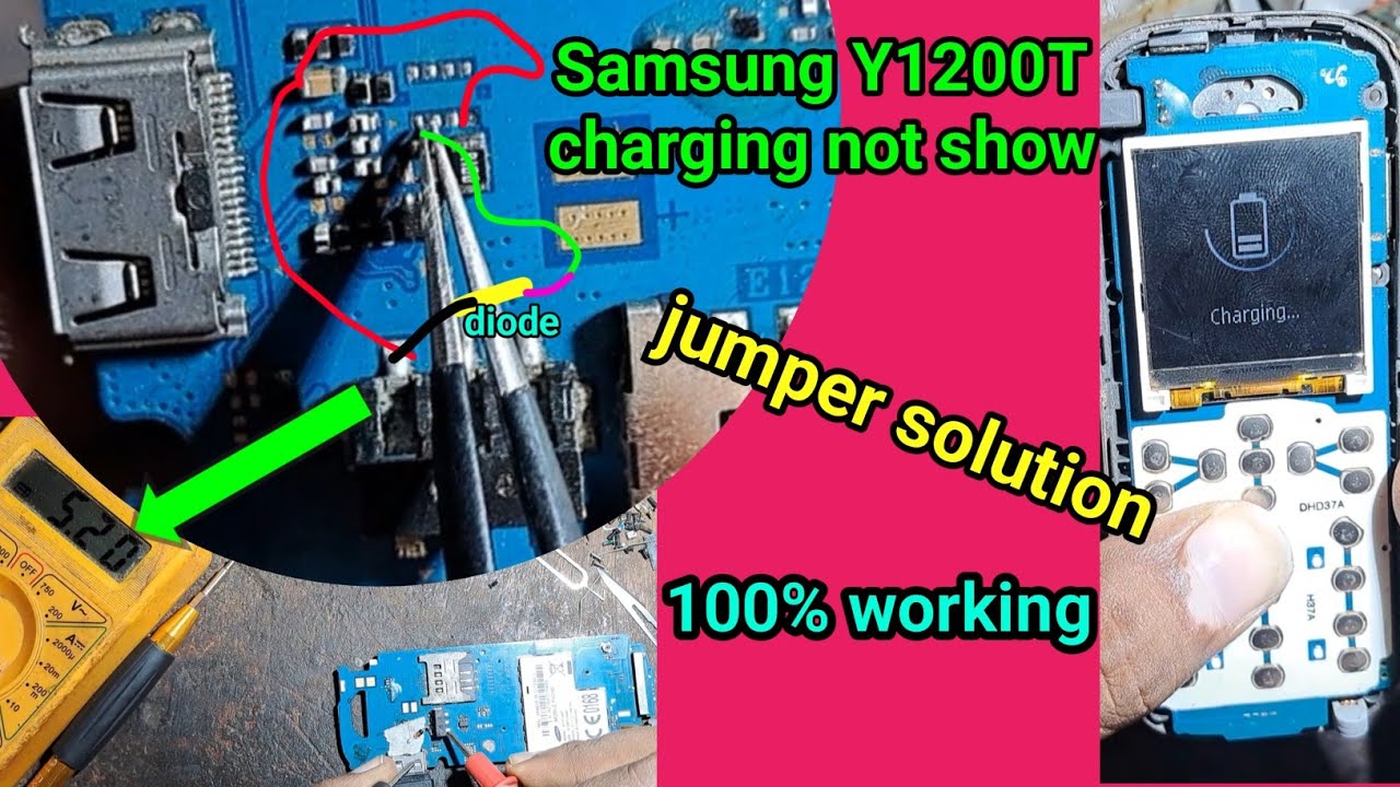 Samsung y1200t charging jumper solution | Samsung y1200 charging not show