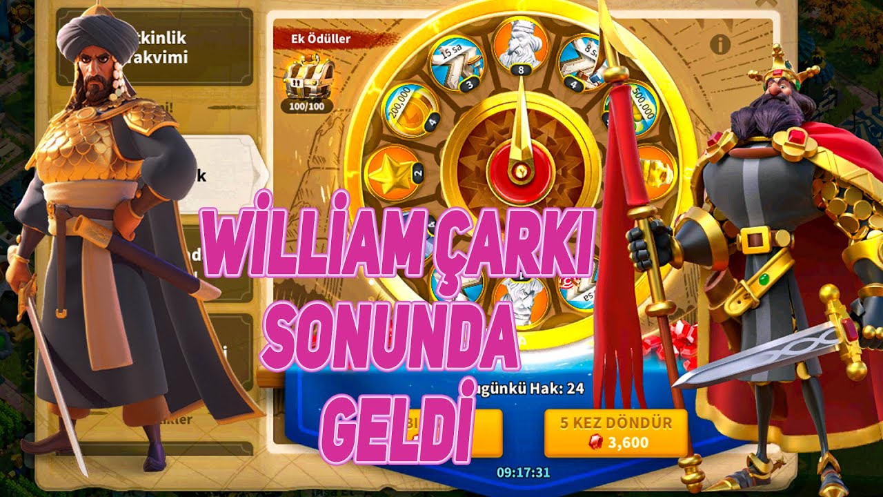 Rise Of Kingdoms - William Çarkı Sonunda Geldi, 100 Çevirdik