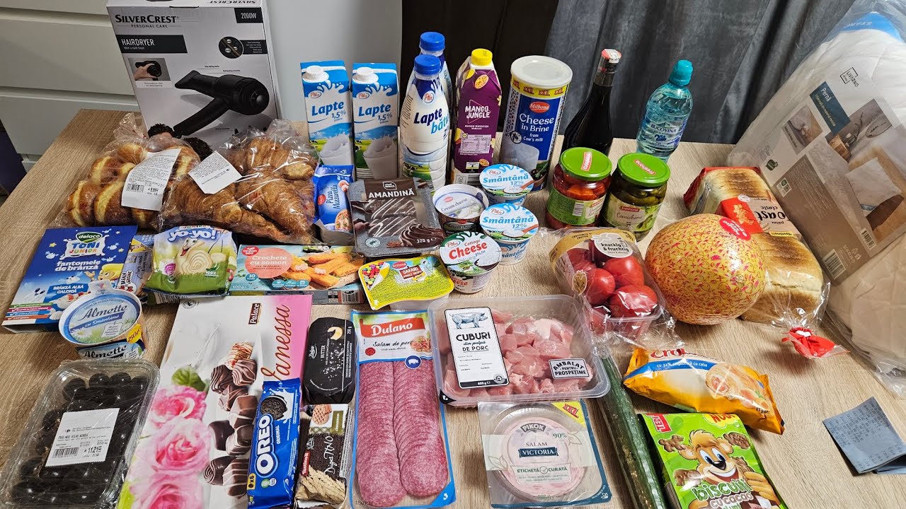 Cumpărături săptămânale din Lidl și Carrefour cu preturile afișate/haul alimentar