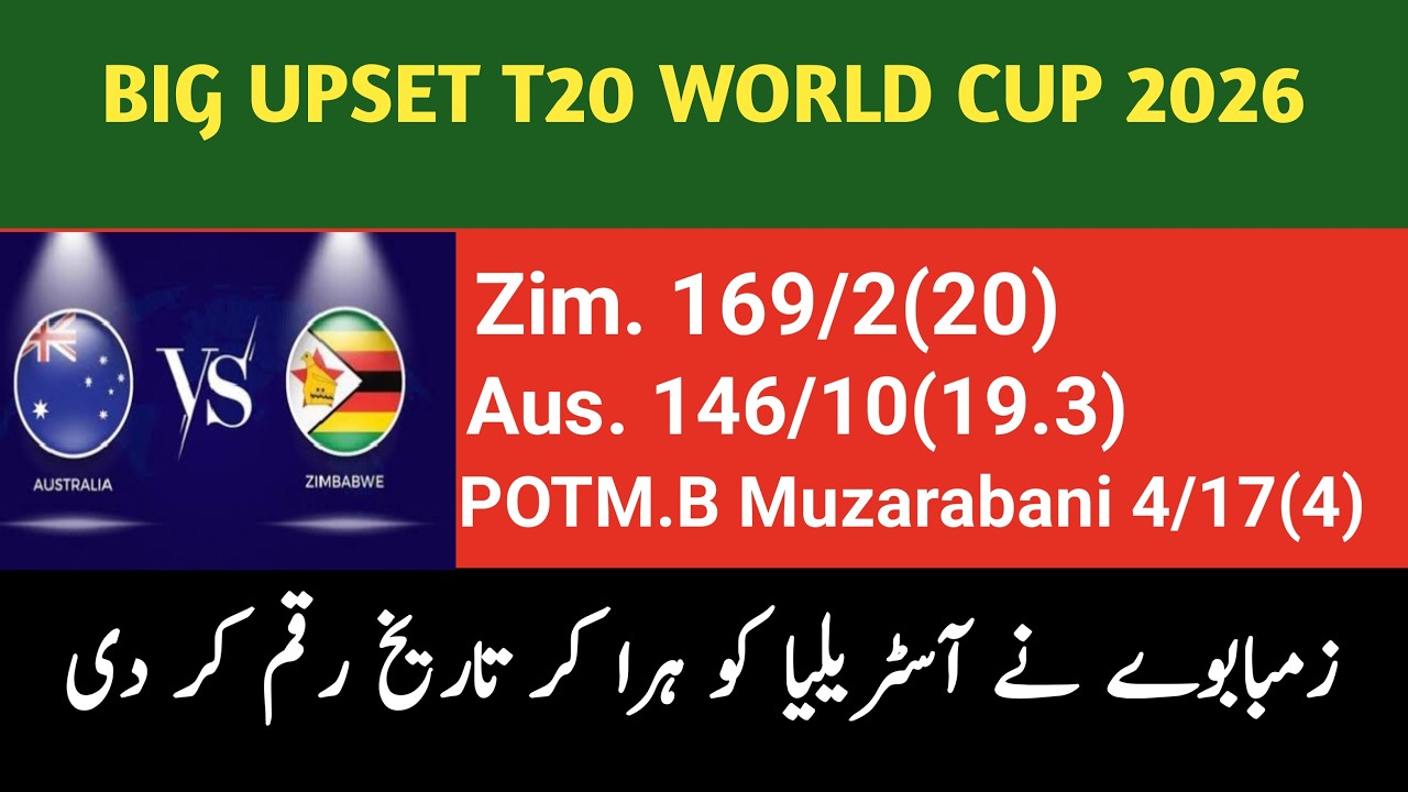 History Repeated! Zimbabwe Shock Australia in T20 WC 2026 | AUS vs ZIM Full Match Highlights