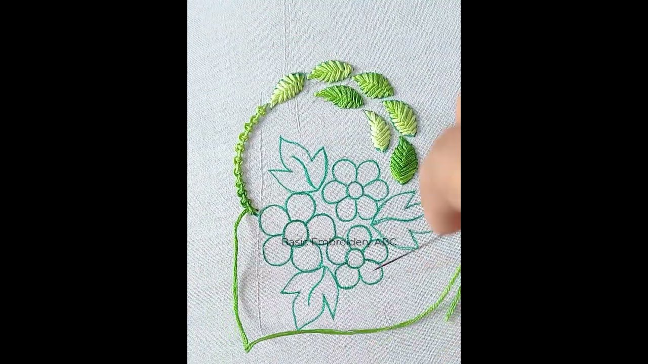 So Pretty hand embroidery basic flower all over design cushion cover bouquet /Neckline design