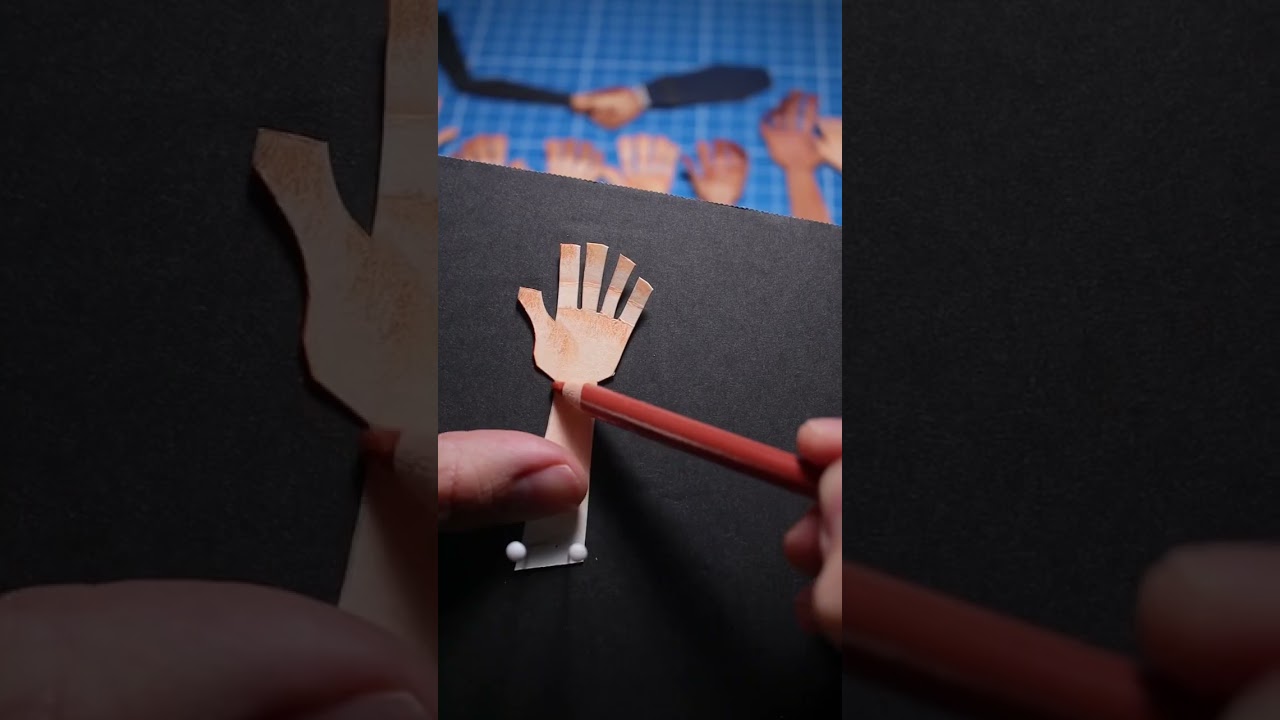 Making paper hands for my short film GRUFF 🙌