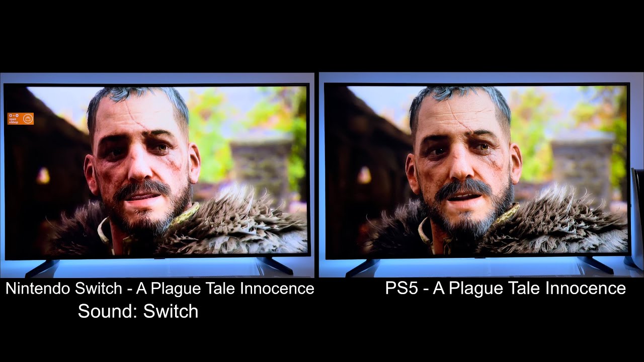 Nintendo Switch vs PS5: A Plague Tale Innocence - gameplay on 4K TV