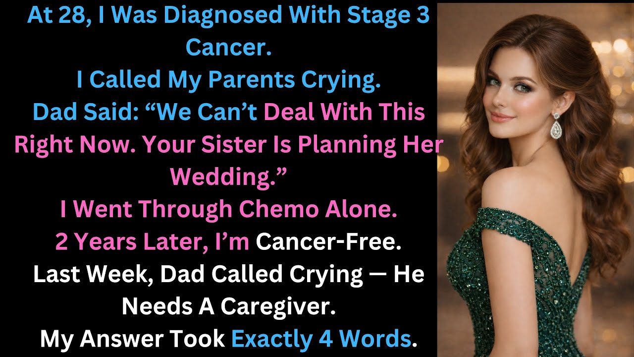 AT 28, I WAS DIAGNOSED WITH STAGE 3 CANCER.I CALLED MY PARENTS CRYING.DAD SAID: “WE CAN’T DEAL WITH