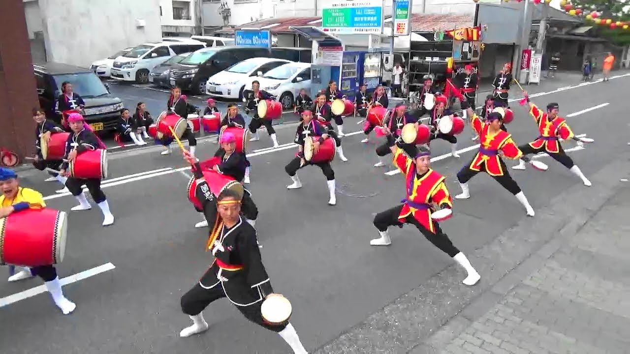 琉球國祭り太鼓　2019阿波おどり (8/13 市役所北)「エイサーの夜」