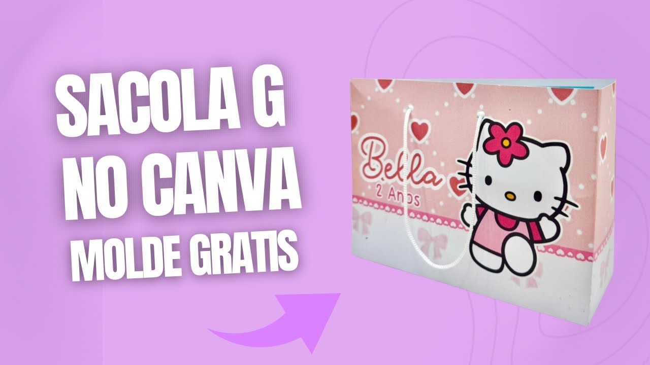Sacola G no Canva: Arte Completa com Molde Gratuito 