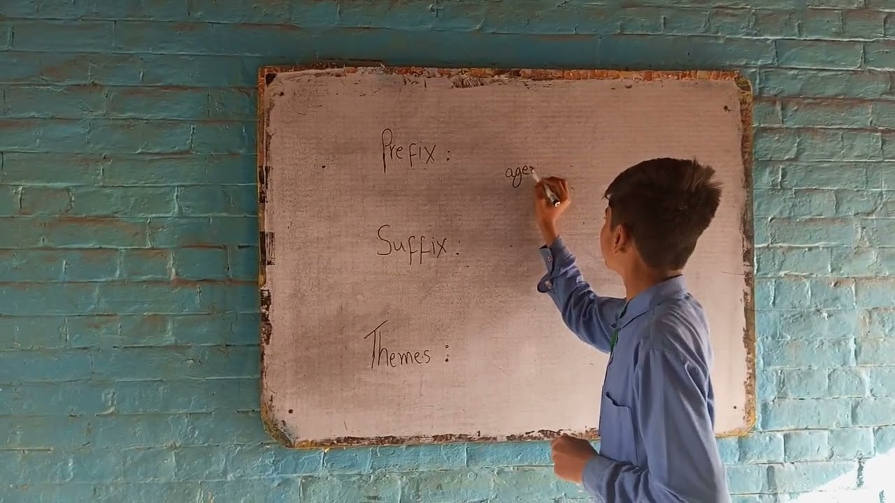 Ahtashaam student of 8th class giving class presentation