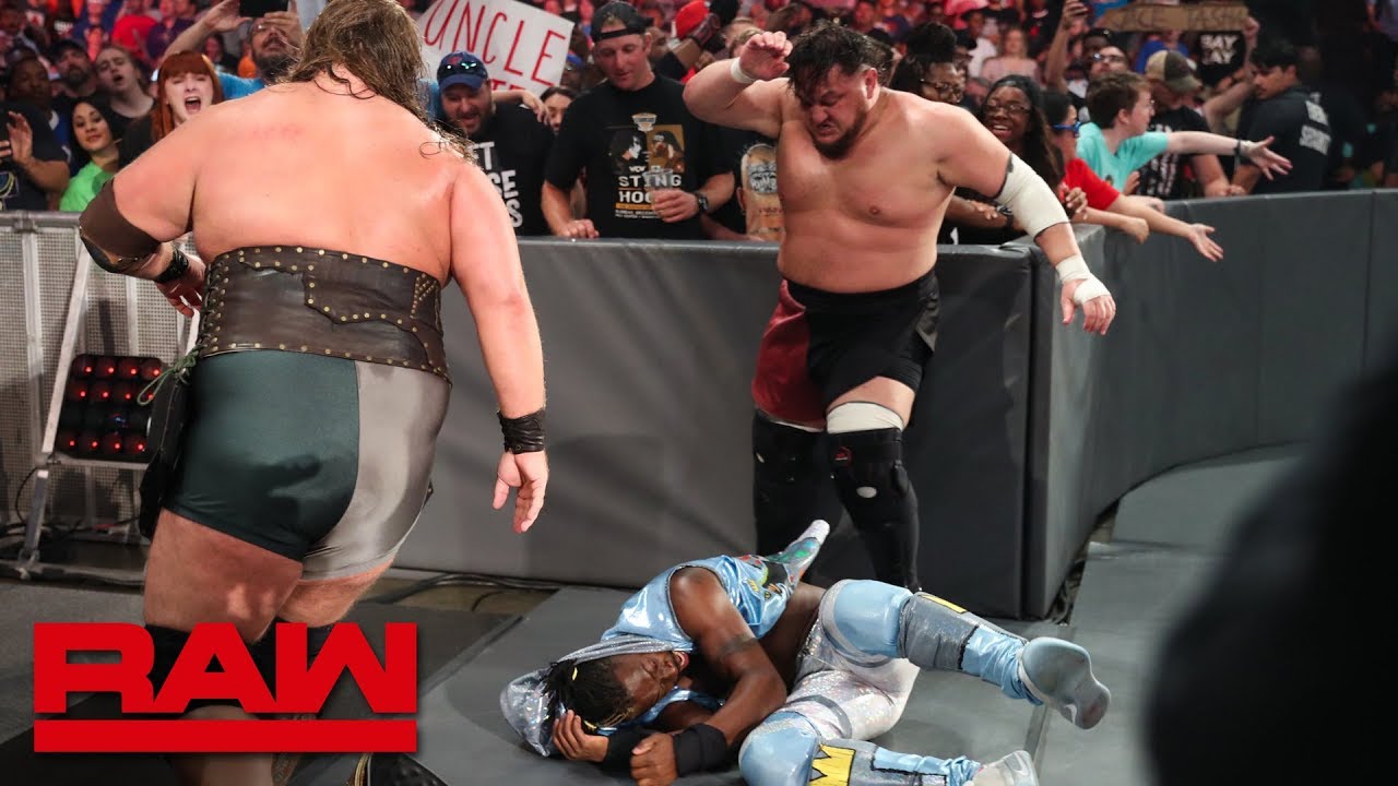 The New Day против Samoa Joe и The Viking Raiders: Raw, 1 июля 2019 г.