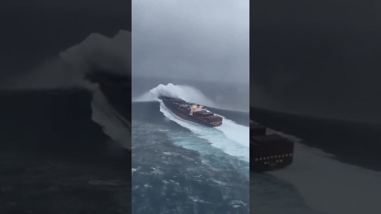 When the Ocean Fights Back &ndash; Ship vs Rogue Wave #seadisaster #maritime #extreme