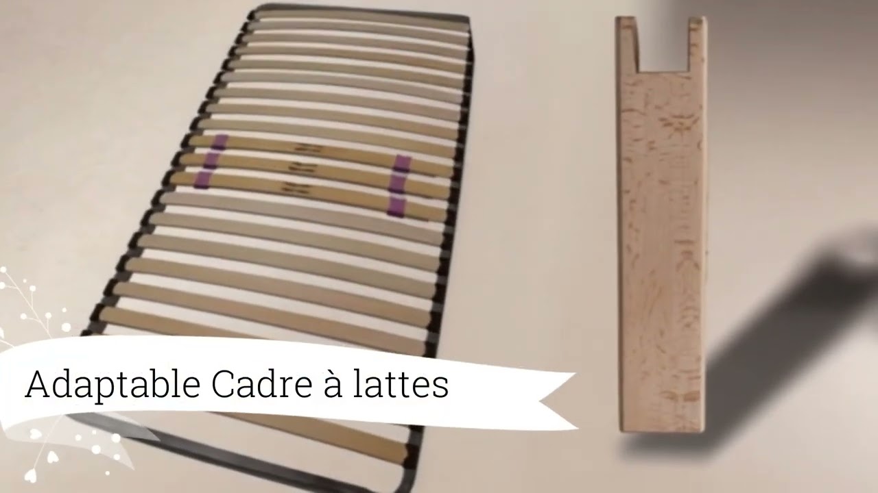 Pied de Lit Cadre Lattes en Hêtre Massif - Stabilité et Élégance pour Votre Literie