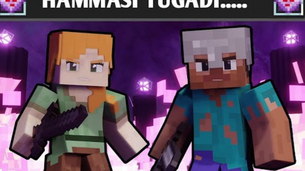 Ender dragon bilan jang Steve va Alex