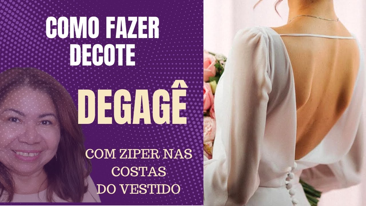 COMO FAZER DECOTE DEGAGÊ com zíper ou botões no centro costa.