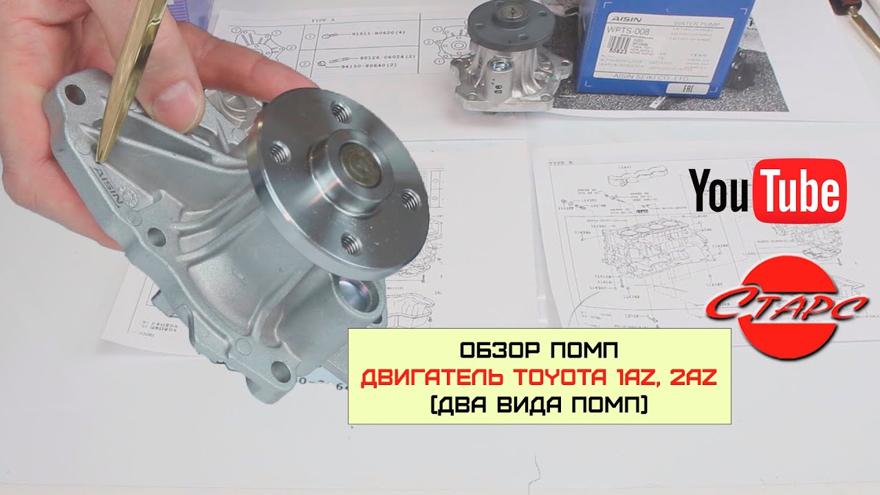 1AZFE, 1AZFSE (2L), 2AZFE, 2AZFSE (2.4L) Toyota помпа Aisin (обзор)