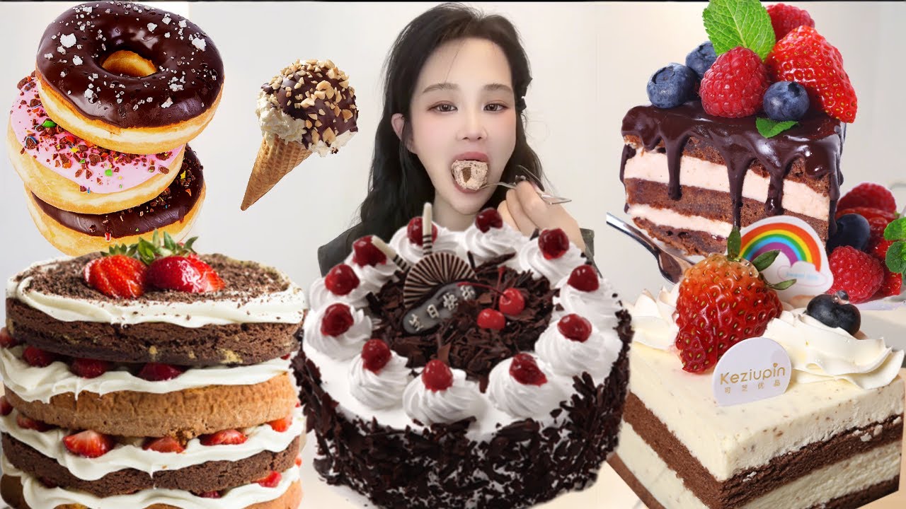 Asmr🍰Eating Chocolate Cream Cake🍰 (Soft And Waxy Sound) 크림丨먹방丨Mukbang丨Satisfying丨Eatings