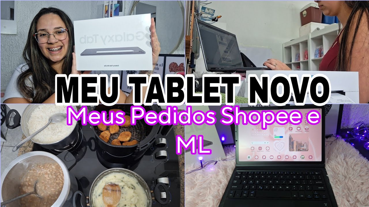 Meu novo tablet Galaxy S10 lite + fazendo bolo + montando pacotes das vendas 🥰 ✨️