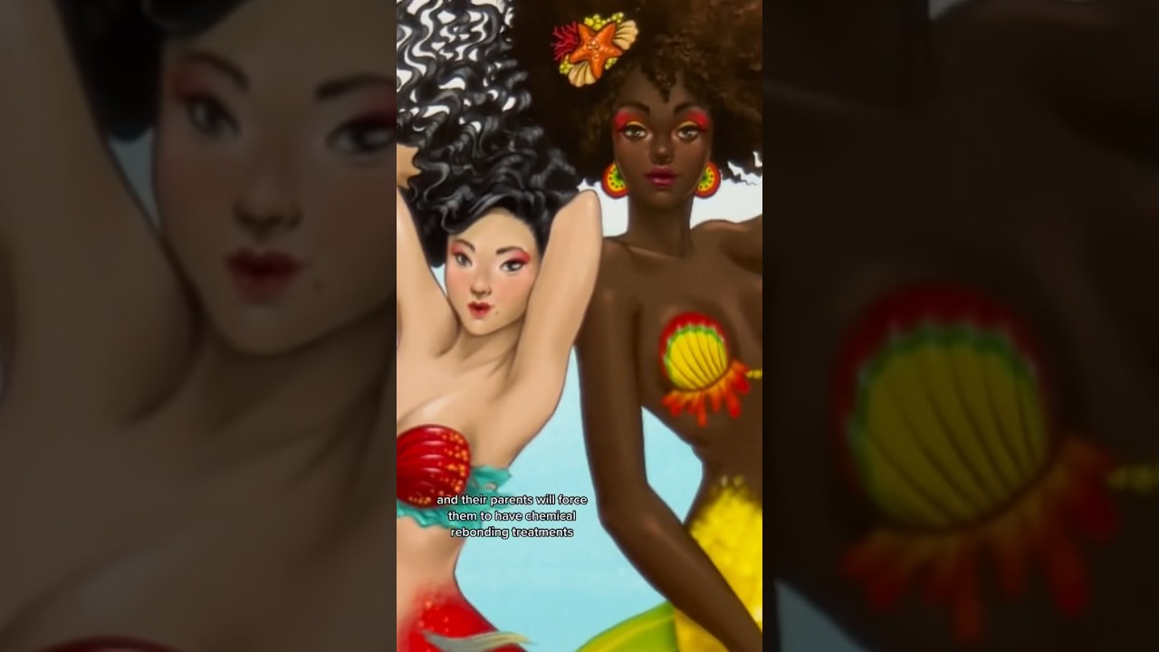 Natural Curly Hair Mermaids! #curlyhair #mermaid #blackhair #inclusion #art  #artwork