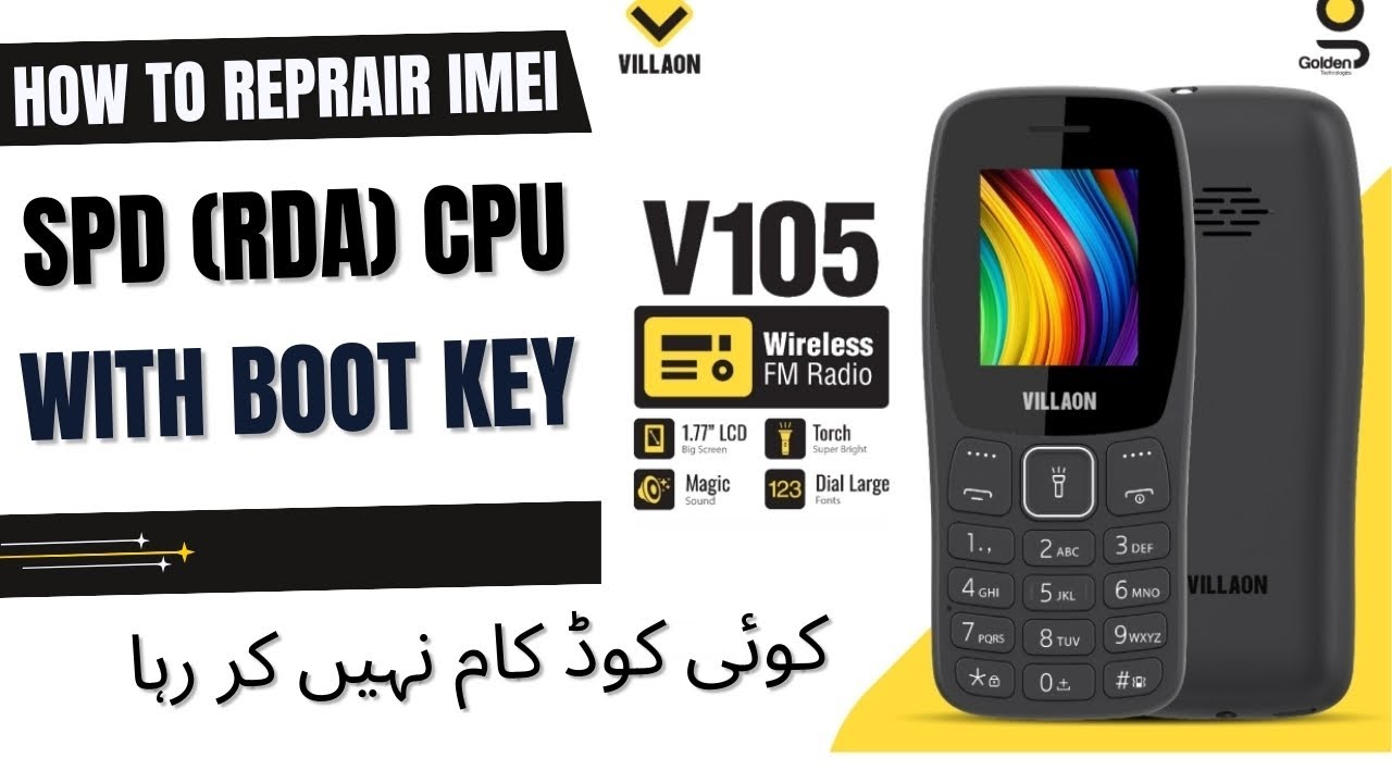 Villaon V105 (RDA) All Code Failed IMEI Repair with one Click 2025 Solution