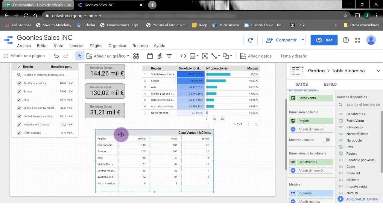Google Data Studio VI: Tablas dinámicas [6 de 12]
