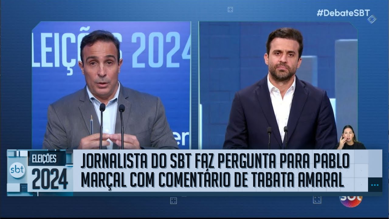 Debate SBT: Jornalista do SBT pergunta a Pablo Marçal (PRTB) com comentário de Tabata Amaral (PSB)