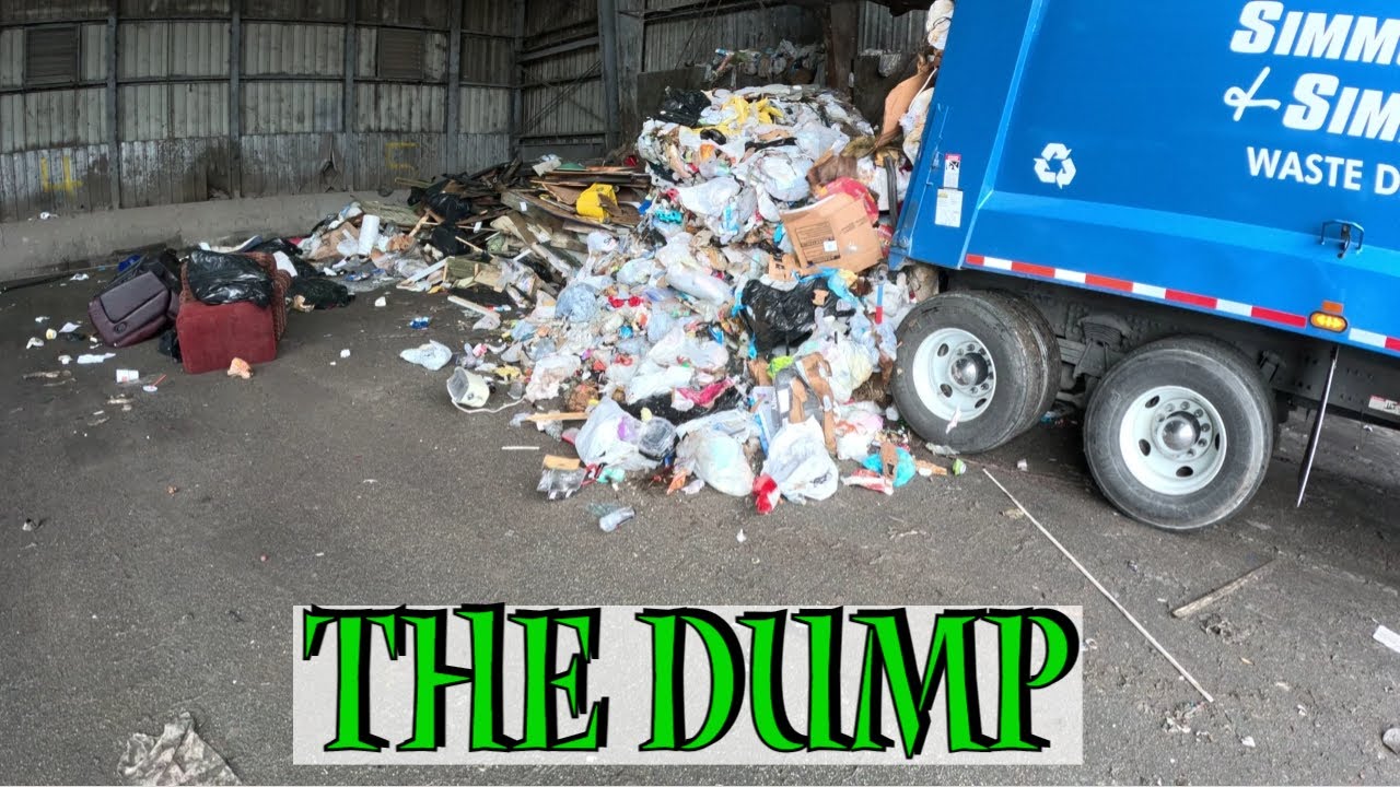 Garbage Truck Dumping Trash At The Transfer Station | Dump Compilation