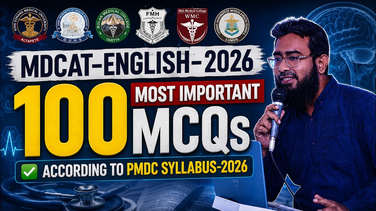 100 Most Important MCQs (MDCAT English 2026)
