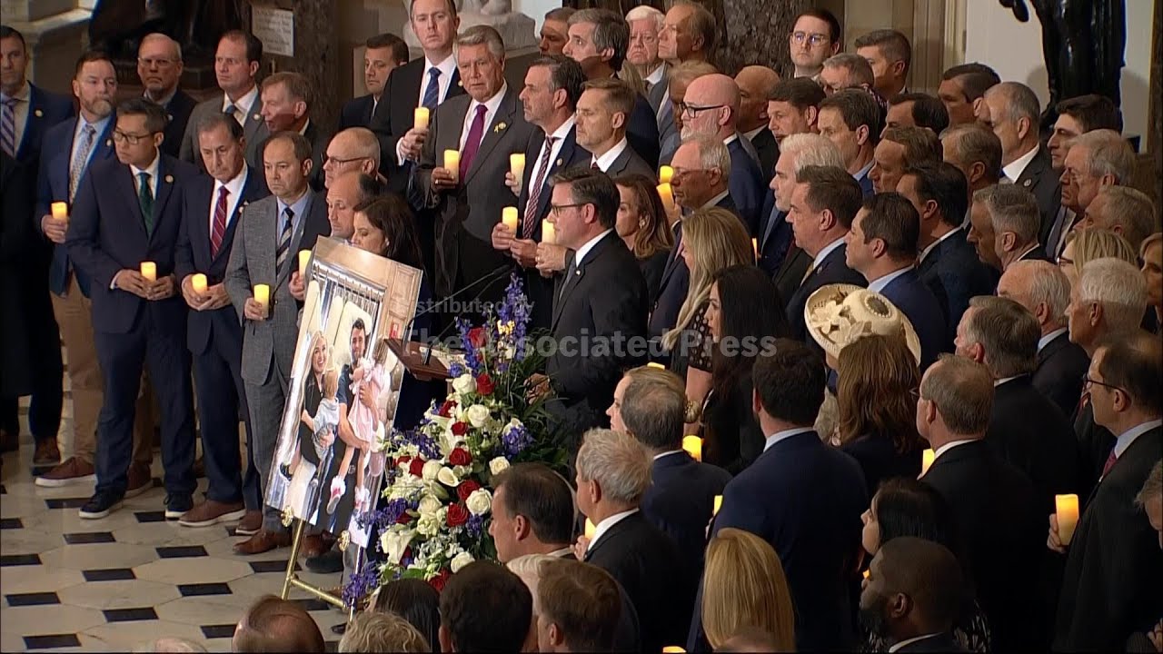 Speaker Johnson holds vigil at US Capitol to remember Charlie Kirk