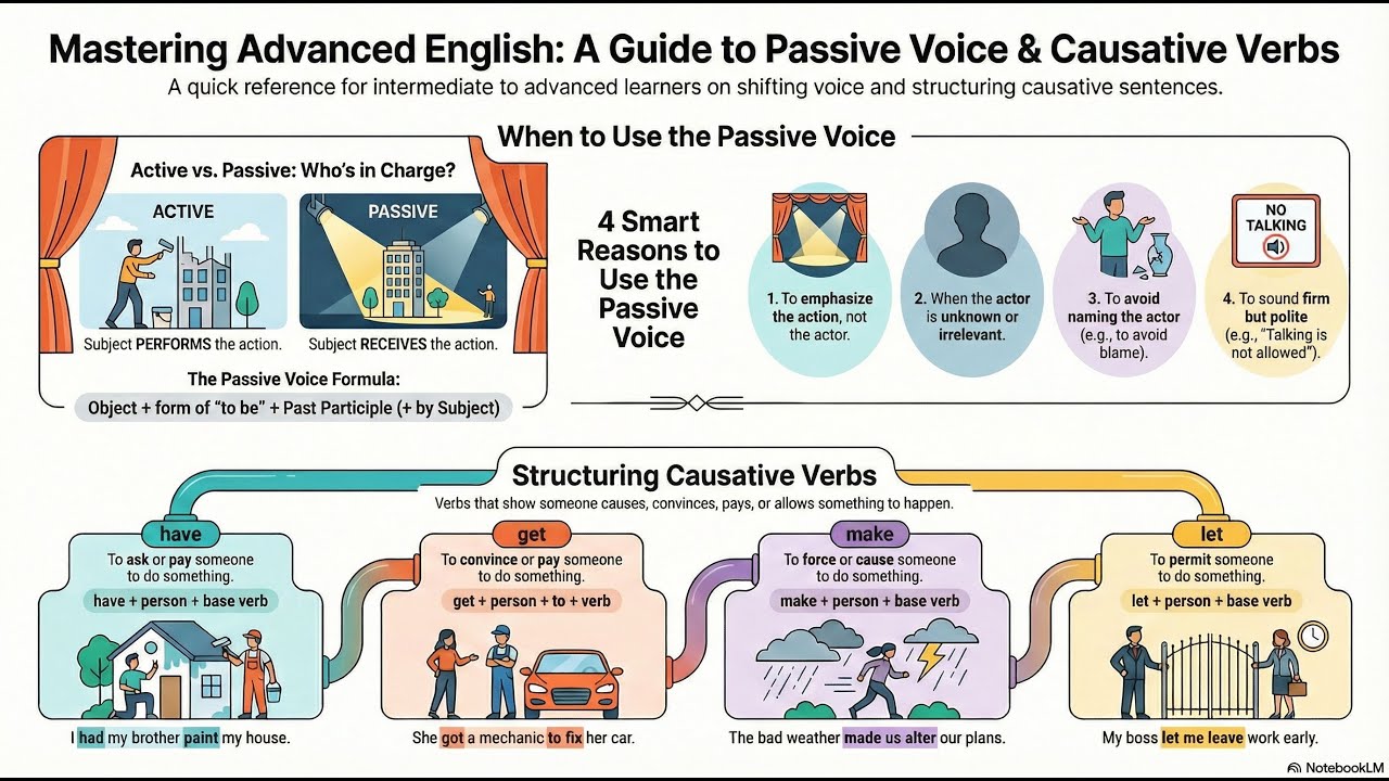 Passive Voice vs Active Voice Explained | Causative Verbs Made Easy for English Learners