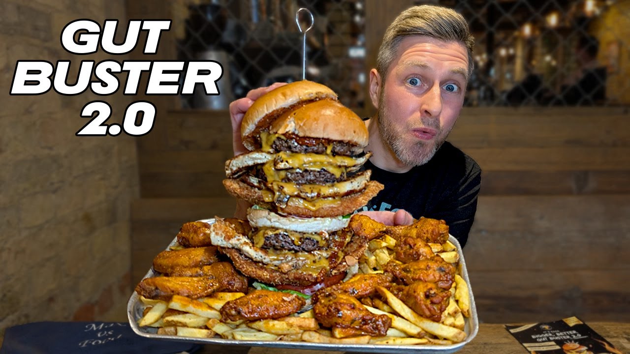 ACCIDENTALLY BEATING JOEL HANSEN!? GUT BUSTER 2.0 BURGER CHALLENGE