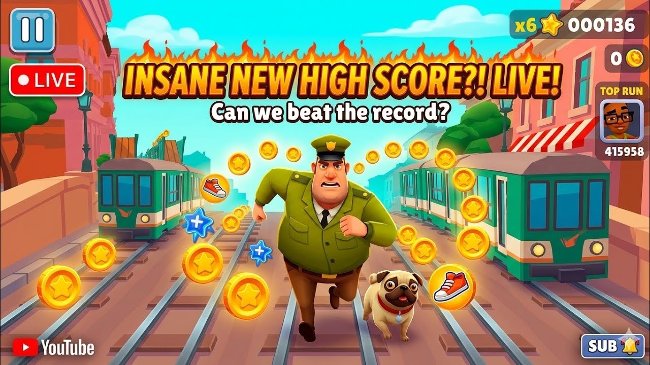 Subway Surfers Live Gameplay 🔴 | Unlimited Run Challenge | Come Join!