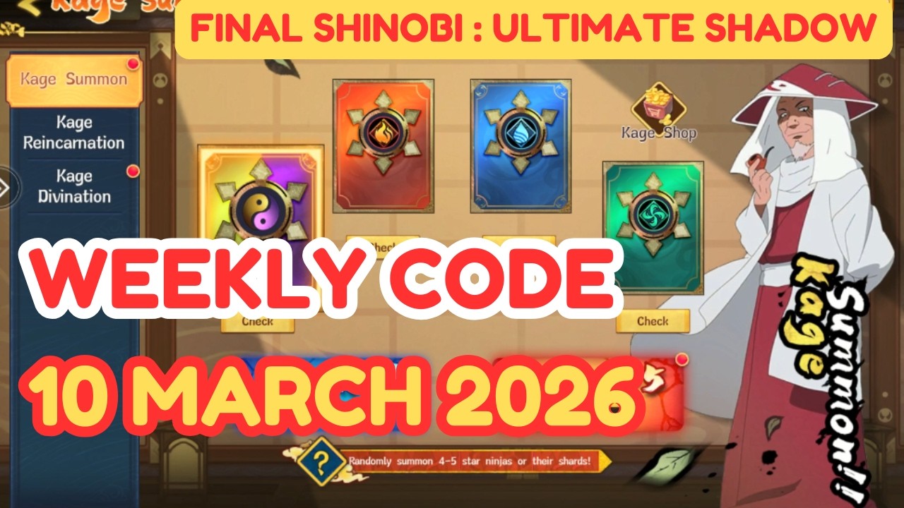 WEEKLY CODE : 10 MARCH 2026 | FINAL SHINOBI : ULTIMATE SHADOW