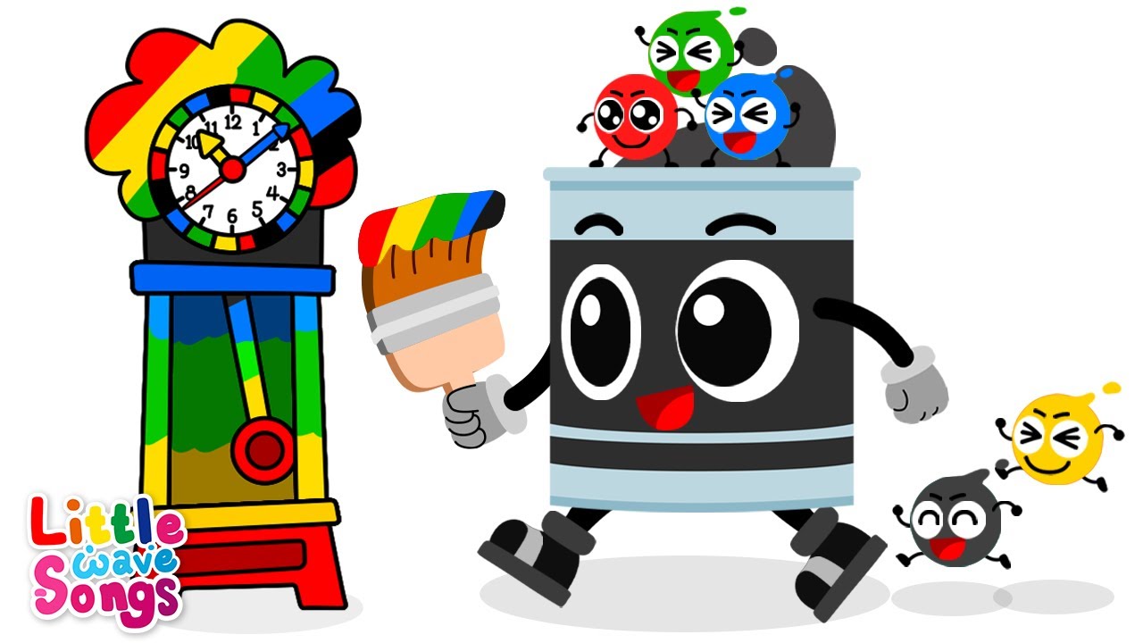 Hickory Dickory Dock  with Colors | Nursery Rhymes | Little Wave Songs - Baby Coco