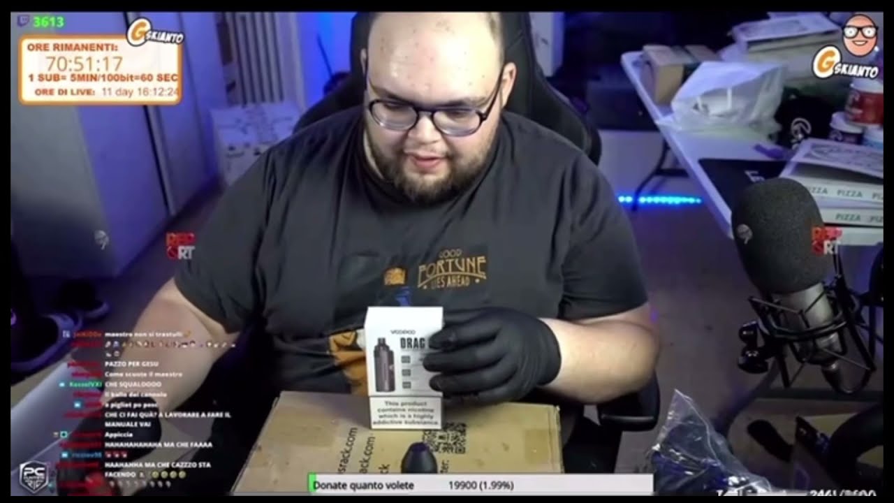 Gskianto si incazza in live per la sigaretta elettronica