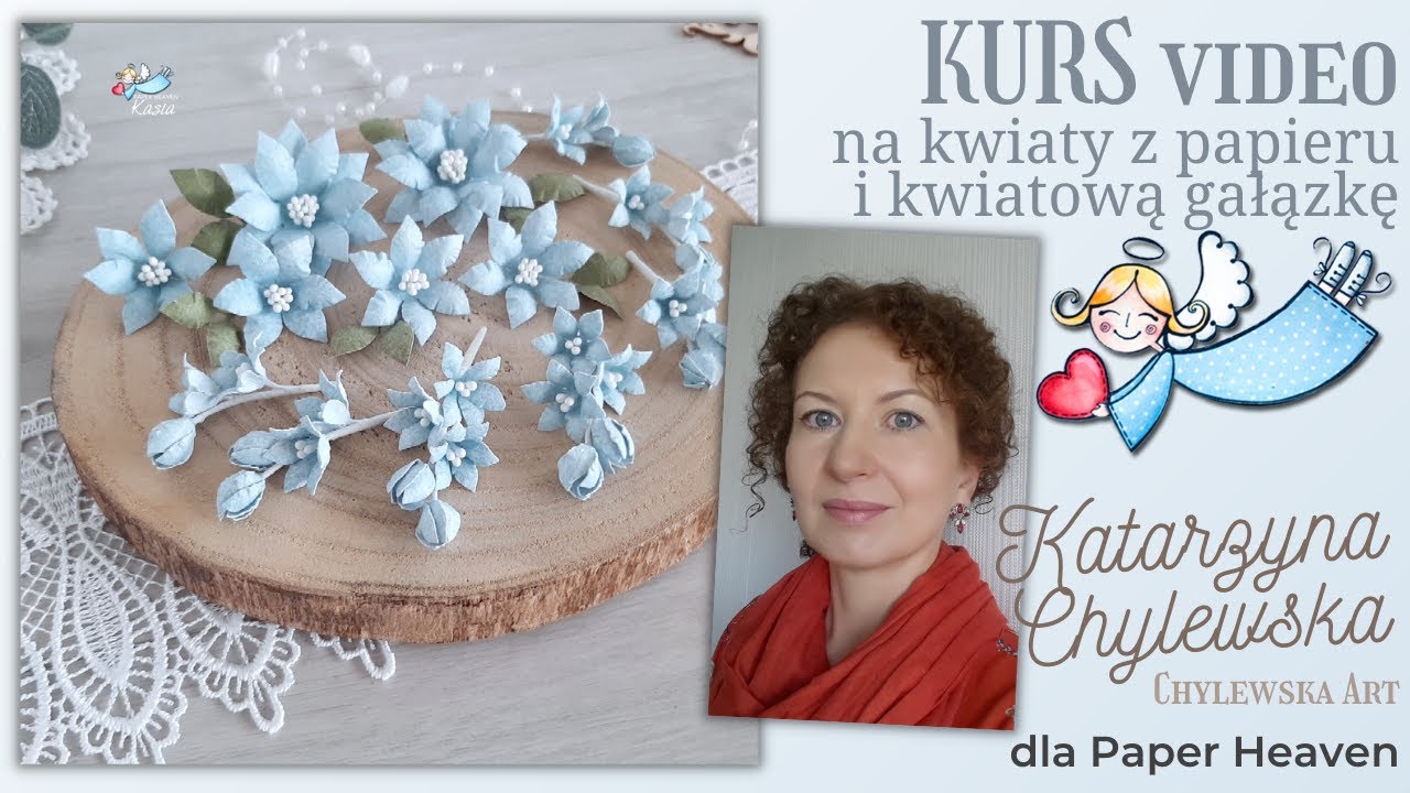 Kurs na kwiatową mini gałązkę - kwiaty z papieru
