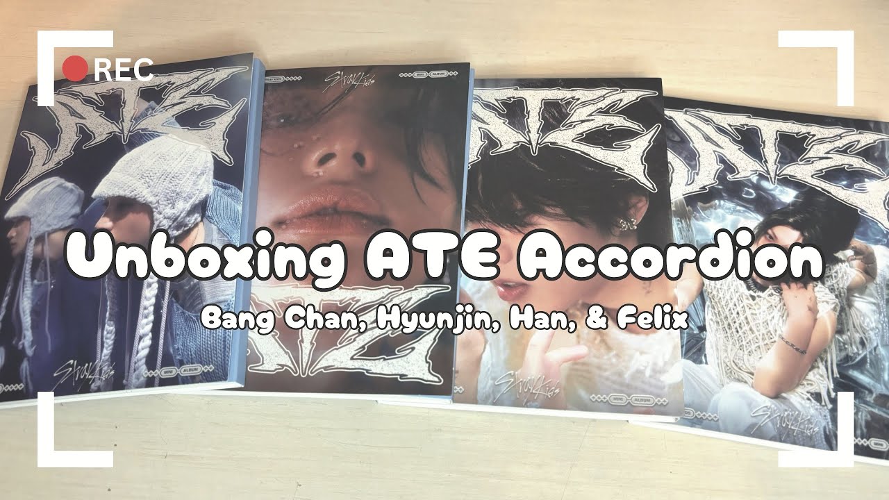 ♡Unboxing Stray Kids ATE Albums♡Accordion Version♡ Bang Chan, Hyunjin, Han & Felix♡