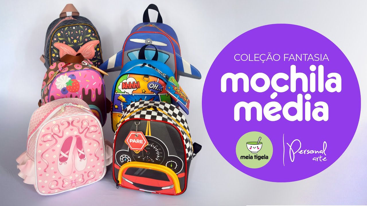 Aula complementar - mochila média coleção Fantasia
