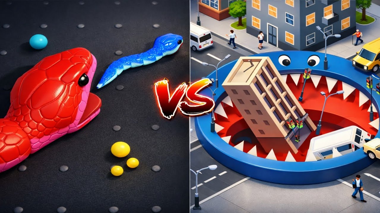 🐍 SNAKE CLASH IO vs HOLE.IO – The Ultimate IO War! 😱 Who Survives?! 🔥
