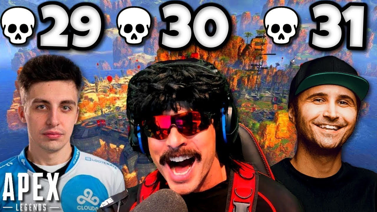 Shroud 29 Kills DrDisRespect 30 Kills and Summit1g 31 Kills on Apex Legends