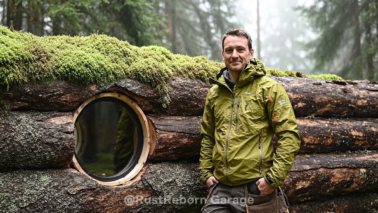I Built a Hidden Forest Trunk Micro Cabin – Complete ASMR Restoration & Survival Shelter Documentary