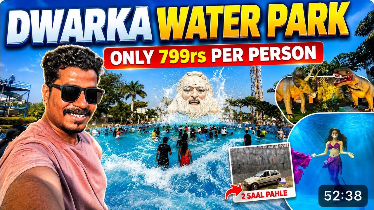 Dwarka Water Park Full Vlog 😍 | Jalpari Show 🧜‍♀️ | Mini Kashmir ❄️ | Family Water Park Fun