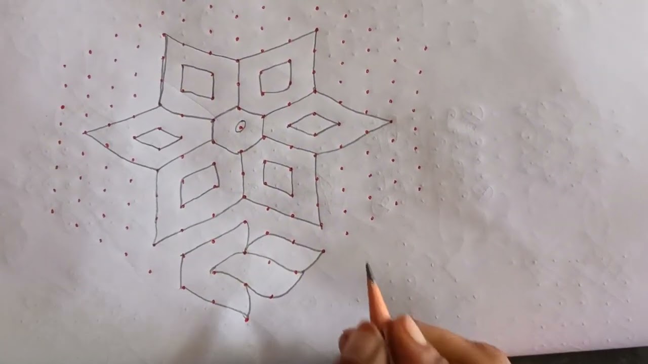 Daily morning easy&simple muggu designs 😊🌷 15*8 Dots kolam 😊🌷#muggulu #simplemuggulu #easymuggulu 