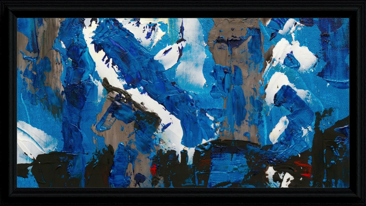 SILENCE GALLERY | Minimalist Art | Painting Grey & Blue | Modern Interiors | Tv Background