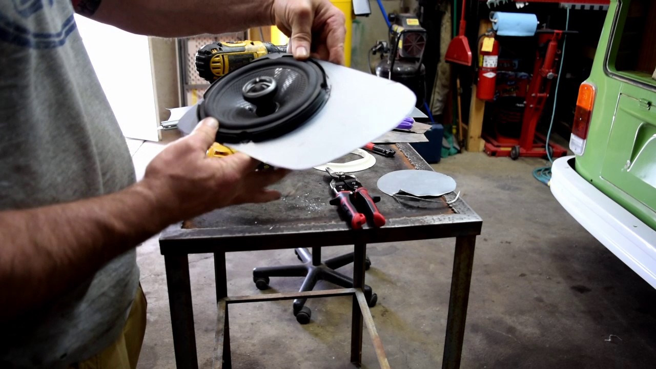 Custom speaker install in doors of 1975 VW Bus